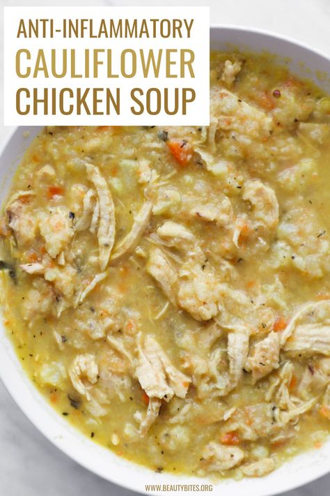 Cauliflower Chicken Soup, Chicken Soup Easy, Soup Sunday, Keto Basics, Cauliflower Chicken, Clean Eating Recipe, Endo Diet, Keto Soups, Plats Healthy