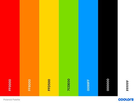 Color palette of the famous brand polaroid, ideal for any retro vintage design Indie Rock, Childhood Memories, Art Inspo, Visual Art, Color Palette, Photoshop, Color