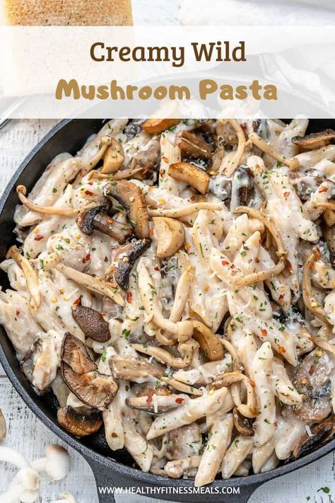 Easy Interesting Dinner Recipes, Wild Mushroom Pasta Recipes, Triple Mushroom Pasta, Wild Mushrooms Recipes, Fungi Pasta, Wild Mushroom Pasta, Pasta With Wild Mushrooms, Pasta Recipe Easy, Mushroom Pasta Sauce