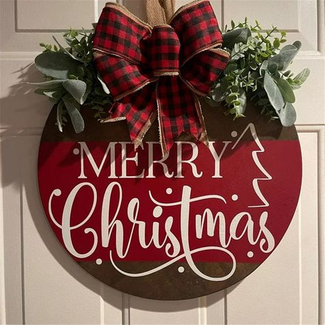 Motao Clearance Door Hanging Decoration Merry Christmas Sign - Wooden Outdoor Wreath Door Sign, Perfect for Winter & Christmas Decorations. - Walmart.com Artificial Flowers Decor, Door Hanging Decorations, Christmas Wooden Signs, Rustic Holiday Decor, Wooden Door Signs, Plaid Decor, Merry Christmas Sign, Front Door Signs, Scene Decor