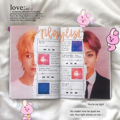 Buku Diy, Bts Journal, 잡지 레이아웃, Music Journal, Bullet Journal Cover Ideas, Bullet Journal Notes, Seni Dan Kraf, Bullet Journal Mood, Bullet Journal Aesthetic