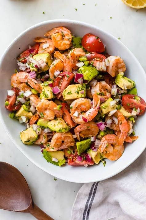 Spicy Shrimp Salad, Mexican Shrimp, Sea Food Salad Recipes, Prawn Salad, Shrimp Salad Recipes, Resep Salad, Marinated Shrimp, Diner Recept, Grape Salad