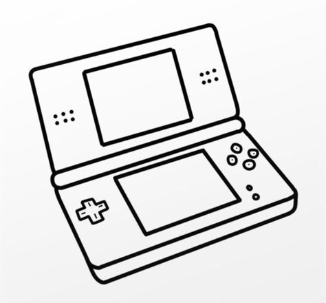 Video Game Line Art, Nintendo Ds Tattoo, Ds Tattoos, Nintendo Tattoo, Nerdy Tattoos, Note Doodles, Different Tattoos, Tattoo Videos, Nintendo Ds