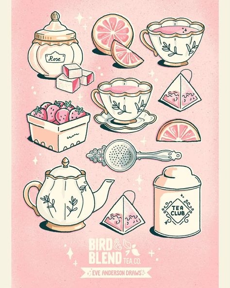 Each month we have a new artist for our Tea Tasting Club! 🥰 This month it is Eve Anderson. 🩷 Eve Anderson is a digital illustrator inspired by all things retro, vintage and pink. 🎀 Eve’s artwork features everyday objects infused with fun stylised details, textures and colours. 😍 Her illustrations can be found across a range of products including book covers, fabrics and stationery. 🌺 To explore more artwork follow @eveandersondraws on instagram or visit www.eveandersondraws.com 👀 Tea Illustration, Family Projects, Kitchen Artwork, Tea Tasting, Little Doodles, Wallpaper Stickers, Sticker Ideas, Black Stickers, Tea Art