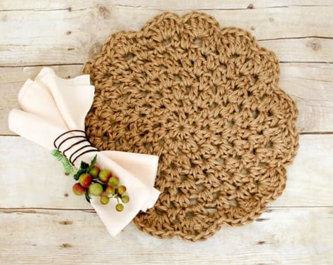 Crocheted Placemats, Crochet Jute, Crochet Placemat, Crochet Table Mat, Crochet Placemat Patterns, Kitchen Crochet, Crochet Placemats, Crochet Coaster Pattern, Placemats Patterns