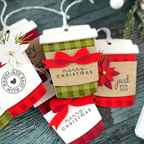 Christmas Gift Tags Stampin Up, Christmas Tags Handmade, Tags Stampin Up, Christmas Present Wrap, Christmas Gift Tags Diy, Christmas Gift Tags Handmade, Xmas Tags, Ornament Tags, Tea Cup Gifts