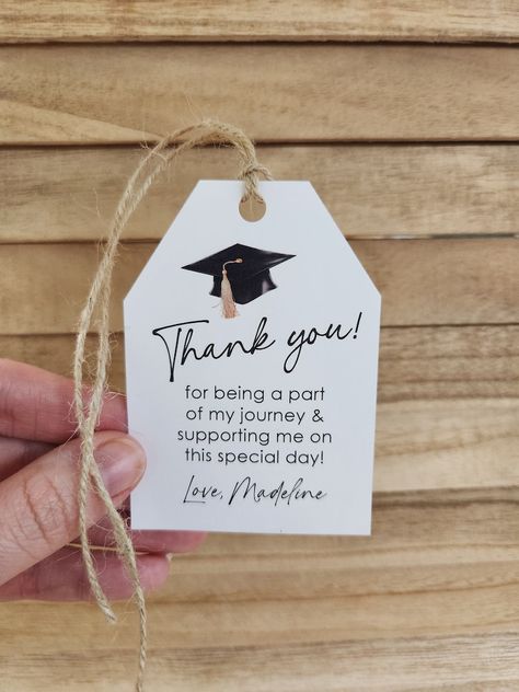 Set of 12 Handmade Graduation Thank You Favor Tags Graduation Favors Thank You Cards Graduation Party Decorations Personalized - Etsy Graduation Party Gifts For Guests, Thank You Card Sayings, Graduation Party Gifts, Graduation Party Decorations, Grad Party Decorations, Graduation Thank You Cards, Beaver Dam, Graduation Favors, Graduation Theme