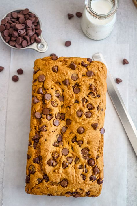 3-Ingredient Pumpkin Chocolate Chip Bread – 5 Boys Baker 3 Ingredient Pumpkin, Chocolate Chip Bread, Pumpkin Chocolate Chip Bread, Pumpkin Chocolate Chip, Spice Cake Mix, Pumpkin Recipes Dessert, Pumpkin Bread Recipe, Pumpkin Chocolate Chips, Pumpkin Chocolate