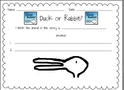 Duck Activities, Rabbit Kindergarten, Winter Writing Prompts, Duck Rabbit, Free Writing Prompts, Duck Or Rabbit, Rabbit Book, Winter Writing, Ela Writing