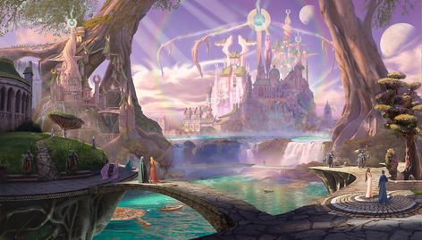 Kingdom Concept Art, Elven Kingdom Fantasy Art, Fantasy Background, Magic City, Fantasy Castle, Landscape Scenery, Fantasy City, Fantasy Setting, Fantasy Places