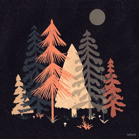 A Spot in the Woods... by ndtank  Beautiful nature-inspired art with cute mushrooms. I need this on a tote bag. Cabin Art, Wild Adventures, Linen Throw Pillow, Autumn Trees, Nature Design, Society6 Art, Abstract Prints, Maple Leaf Tattoo, Wood Print