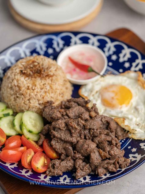 Beef Tapa for Tapsilog Recipe - Riverten Kitchen Brisket In Air Fryer, Reheat Brisket, Brisket In Oven, Caldereta Recipe, Beef Pares, Beef Caldereta, Beef Tapa, Filipino Breakfast, Garlic Fried Rice