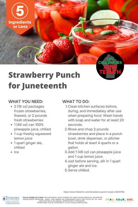 Juneteenth Meals, Juneteenth Food Ideas, Juneteenth Recipes, Juneteenth Food, Strawberry Punch, Beautiful Holidays, Creative Drinks, Juneteenth Celebration, American Quotes