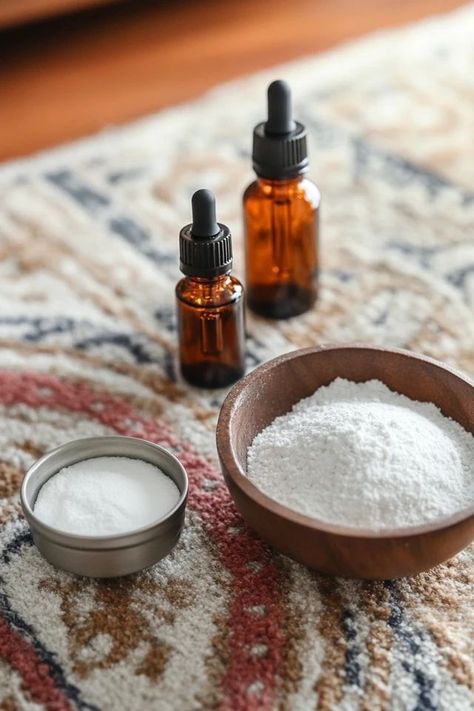 Freshen up your carpets naturally with this easy DIY carpet deodorizer! Made with baking soda and a few drops of essential oil, it's a quick and effective solution for a cleaner home. 🏡✨ #DIYCarpetCleaner #BakingSodaDeodorizer #NaturalCleaning #HomeFreshness #EcoFriendlyLiving Diy Carpet Deodorizer, Baking Soda On Carpet, Carpet Deodorizer, Diy Carpet Cleaner, Deodorizing, Home Carpet, Diy Carpet, Eco Friendly Living, Carpet Cleaner