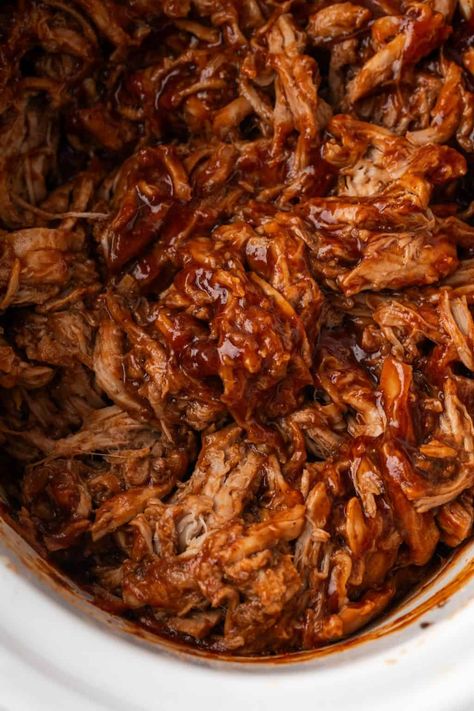 Easy Slow Cooker Pulled Pork is 3 ingredients and uses pork tenderloin for a lighter version. It's juicy, flavorful and great for sandwiches or sliders! Pulled Pork Tenderloin Slow Cooker, Pulled Pork Tenderloin, Easy Pulled Pork Slow Cooker, Easy Pork Tenderloin Recipes, Easy Pork Tenderloin, Pulled Pork Recipe Slow Cooker, Crockpot Pork Roast, Pork Tenderloin Sandwich, Crock Pot Pulled Pork Recipe