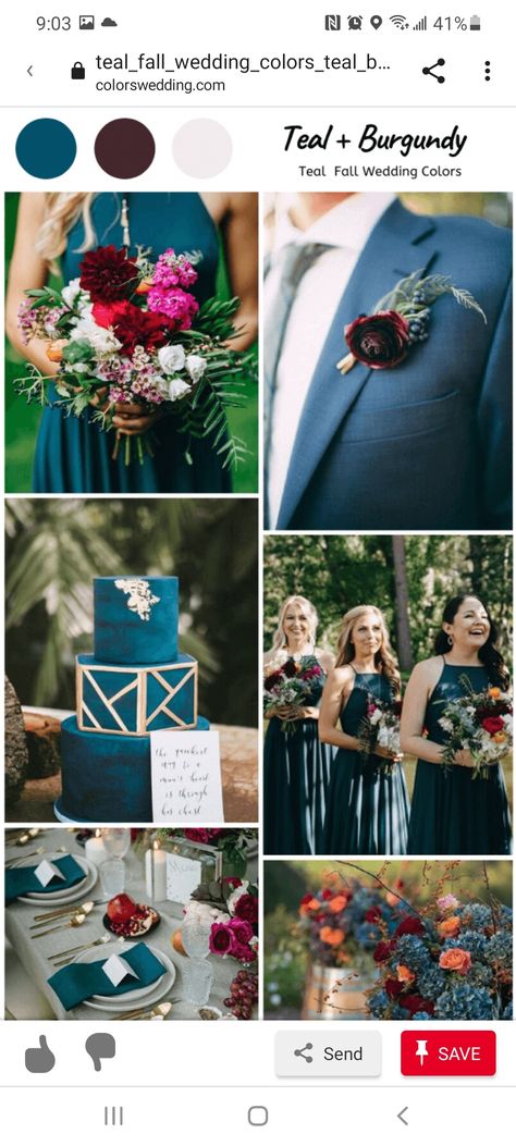 Navy Teal Wedding, Wedding Colors Teal, Teal Fall Wedding, Red Winter Wedding, Winter Wedding Red, Teal Wedding Colors, Teal Wedding, Fall Wedding Colors, Daily Inspiration