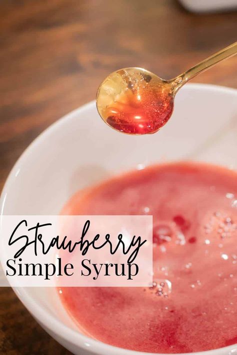 This simple syrup recipe is perfect for adding a touch of sweetness to your favorite drinks. It's made with fresh or frozen strawberries and is so easy to make at home. Whether you're looking to upgrade your strawberry and cream frappuccino or add a little flavor to your sparkling water, this homemade strawberry simple syrup will be your new go-to. Try it today and elevate your drink game! Strawberry And Cream Frappuccino, Strawberry Simple Syrup Recipe, Cottage Recipes, Leftover Strawberries, Simple Syrup Recipe, Strawberry Simple Syrup, Cottage Meals, Strawberry And Cream, Simple Syrup Recipes