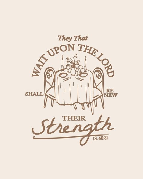 In a world where we have everything we need at the click of a button it’s so hard to wait! Waiting on God is no easy thing but he promised that if we JUST did he would renew our strength. So today this is your reminder to sit at his table and wait . Forget about the noise, the fast food you can have in 10 mins. He has a feast prepared full of vitamin and protein..if only we could wait. But they that wait upon the Lord shall renew their strength; they shall mount up with wings as eagles... The Chosen Aesthetic, Salon Board, Encouragement Quotes Christian, Wait Upon The Lord, Jesus Memes, Waiting On God, Christian Merch, Yes And Amen, Christian Wallpapers