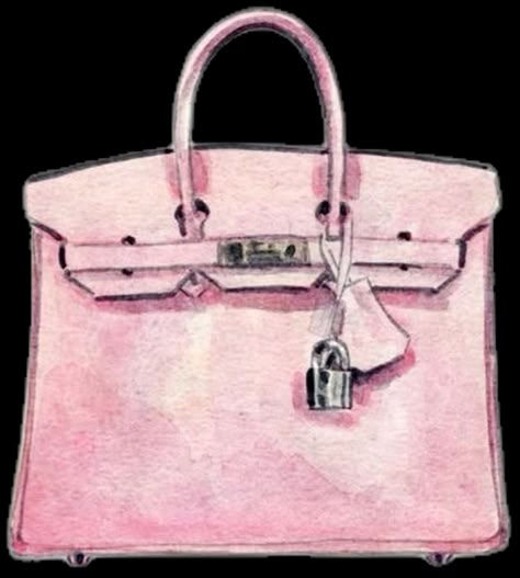 Estilo Blair Waldorf, Hermes Birkin Bag, Fashion Illustration Watercolor, Bag Illustration, Drawing Bag, Fashion Illustration Vintage, Watercolor Fashion, Fashion Drawings, Vintage Hermes