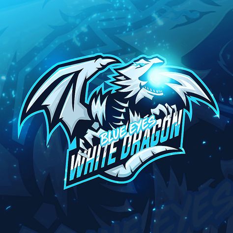 Mythical Glory Logo, White And Blue Dragon, Blue Dragon Logo Design, Fantasy Sports Logo, Blue And White Dragon, Blue Eyes White Dragon, Foto Cewek Hijab Aesthetic, Wolf Esport Logo, Ammy Virk