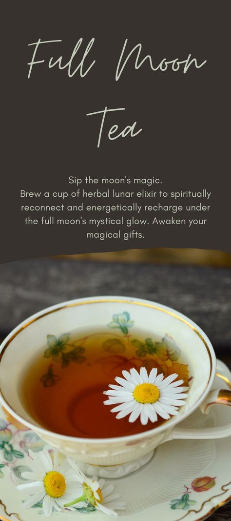 Moon Tea Recipe, Lunar Witchcraft, Full Moon Tea, Full Moon Meditation, Moon Meditation, Moon Tea, Potions Recipes, Magickal Herbs, Herbal Teas Recipes