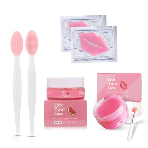 $21.99 on Amazon
Pamper your pout!  Complete Vegan Lip Therapy Set: Get ready, because your lips are about to get a perfect treat at-home spa experience every night with this complete lip care kit and the must-have lip therapy set by Lick Your Lips. Our supreme lip kit includes berry  lip sleeping mask, watermelon sugar lip scrub, rose-cherry gel mask and a double-sided silicone lip exfoliator brush best for an intensive lips repair especially for dry, cracked, chapped lips rescue Dermalogica Skin Care, Lip Lightening, Lip Repair, Skin Care Supplies, Korean Lips, Lip Therapy, Exfoliating Brush, Lip Care Routine, Berry Lips