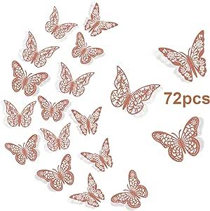 Gold Butterfly Decorations, Wedding Room Decor, 3d Butterfly Wall Decor, Party Birthday Cake, Butterfly Party Decorations, Nursery Classroom, Birthday Cake Decorations, Color Stickers, Wedding Decor Diy