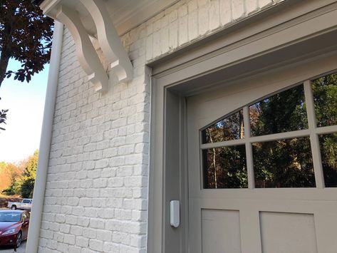 Painted Brick Exterior - Transitional - Exterior - Atlanta - by Color Revival By Rebecca Dumas | Houzz Bm Briarwood, Bm Ballet White, Taupe Siding, Benjamin Moore Ballet White, Brick House Trim, Transitional Exterior Home, Painted Brick Exterior, Ballet White, Benjamin Moore Exterior