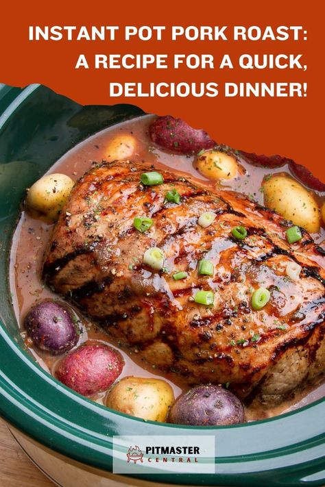 Cooking dinner just got easier with this Instant Pot pork roast recipe! Enjoy a flavorful and tender pork roast in no time. Perfect for busy weeknights or anytime you need a quick and tasty meal. Pork Roast Stew Instant Pot, Pork Roast In The Instant Pot, Instant Pot Pork Roast And Potatoes, Porketta Roast Instant Pot, Pork Roast Instapot, Pork Roast In Instant Pot Recipes, Boneless Pork Loin Roast Instant Pot, Bone In Pork Butts In The Instant Pot, Pork Loin Roast Instant Pot Recipes