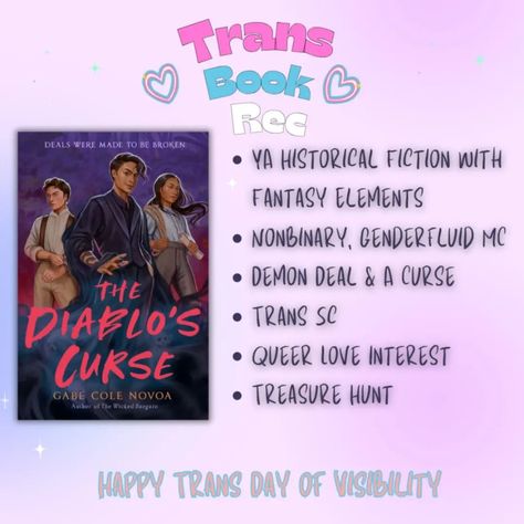 Happy Trans Day of Visibility! 🩵🩷🤍🩷🩵 To all my trans friends, you are loved. Scroll ➡️ for some of my favorite books featuring trans characters. Images features the following books: Most Ardently by Gabe Cole Novoa, Chef's Choice by TJ Alexander, Per by Awake Emezi, The Sunbearer Trials by Aiden Thomas, Cheer Up: Love and Pompoms, Felix Ever After by Kacen Callender, The Diablo's Curse by Gabe Cole Novoa, The Sacrifice by Rin Chupeco #transrightsarehumanrights #transdayofvisibility🏳️‍⚧... Transgender Books, Trans Day Of Visibility, Lgbt Book, Most Ardently, Queer Books, Gay Books, Top Books To Read, Top Books, Book Suggestions