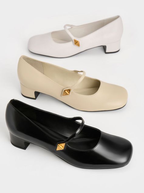 Charles And Keith Heels, Charles And Keith Shoes, Vision 2023, Charles And Keith, Stylish Outfits For Women Over 50, Capsule Closet, Online Shopping Shoes, Faux Leather Heels, Mary Jane Pumps