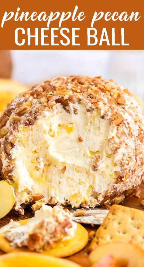 Pineapple Cream Cheese Ball Recipe, Pineapple Cream Cheese Ball, Pineapple Cheeseball Recipes, Pineapple Cheeseball, Pineapple Cheese Ball, Pecan Cheese Ball, Cheeseball Recipes, Pineapple Cream Cheese, Pineapple Cheese