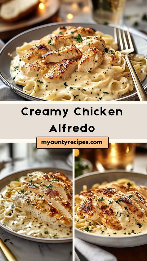 Discover the Best Chicken Alfredo Recipe! Creamy, flavorful, and easy to make, this dish features tender chicken and fettuccine pasta in a rich Alfredo sauce. It's a comforting meal that's perfect for any night of the week. Serve with a side salad for a restaurant-quality dinner that's sure to impress! Best Chicken Alfredo Recipe, Fettucini Alfredo Chicken, The Best Chicken Alfredo, Fettucine Alfredo Recipe, Best Chicken Alfredo, Easy Chicken Fettuccine Alfredo, Fetuchini Alfredo, Fettucini Alfredo Recipe, Best Alfredo Sauce Recipe