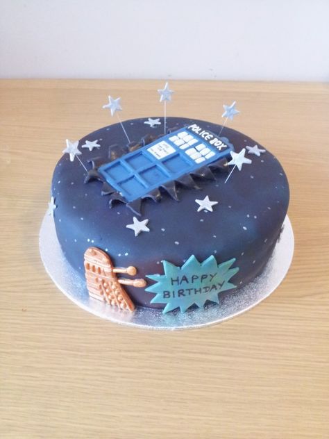 Dr who cake with crashed tardis Dr Who Cake Ideas, Doctor Who Cake, Dr Who Cake, Doctor Who Cakes, Skateboard Cake, Tardis Cake, Doctor Who Birthday, Dr Who Party, Doctor Who Party