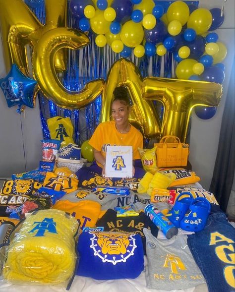 College Reveal Picture Ideas, Ncat Aggies Photoshoot, Ncat Grad Pics, Ncat Aggies Decision Day, Ncat Aggies Aesthetic, College Announcement Ideas, College Reveal Ideas, College Decision Reveal, College Reveal Photoshoot