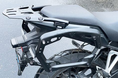 SW-Motech Motorcycle Luggage: Street-Rack, PRO Side Carrier, SysBag WP | Gear Review | Rider Magazine Motorcycle Luggage Rack, Motorcycle Luggage, Motorcycles, Cafe Racing, Luggage Rack, Quick Release Buckle, Offroad Vehicles, Siding, Bike