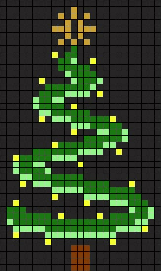 Pixel Christmas Tree, Pixel Art Christmas Tree, Small Christmas Pixel Art, Christmas Pixel Grid, Pixel Art Pattern Christmas, Christmas Tree Pixel Art, Alpha Christmas Patterns, Winter Alpha Pattern, Christmas Cross Stitch Patterns