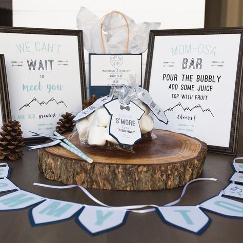 Party Decorations & Positivity on Instagram: “As summer is rapidly coming to an end, we’re looking toward all the fall and winter themes like this woodsy baby shower 🏔 that includes…” Mountain Baby Shower Theme, Woodsy Baby Showers, Lake Theme, Mom-osa Bar, Winter Activity, I Love Summer, Adventure Theme, Ski Girl, Winter Woodland