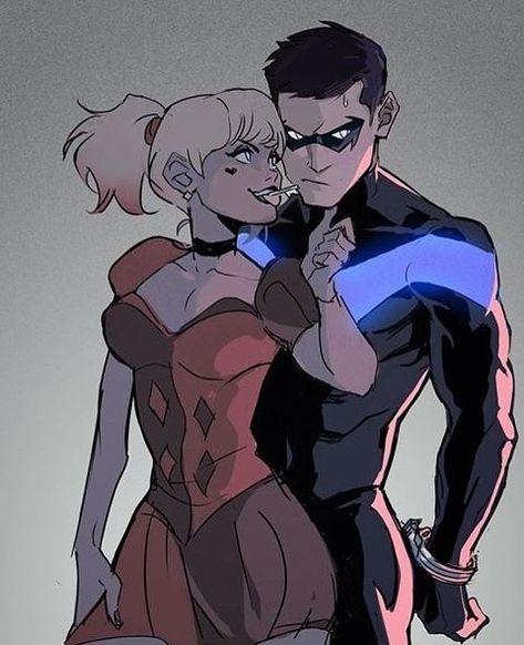 Harley Quinn and Nightwing Harley Quinzel, Gabriel Picolo, A Silent Voice Anime, Teen Titans Fanart, Arte Nerd, Catty Noir, Famous Comics, Univers Dc, Harley Quinn Art