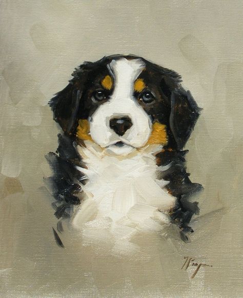 John Payne, Bernese Mountain Dog Puppy, Bernese Mountain Dogs, Dog Painting, Uk Artist, Mountain Dog, Bernese Mountain, Art Animals, Dog Tattoos