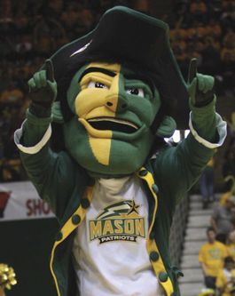 The George Mason Patriots mascot St Bonaventure, Network Logo, Sports Advertising, George Mason, Team Mascots, Dream College, Logo Redesign, The Patriot, All Sports