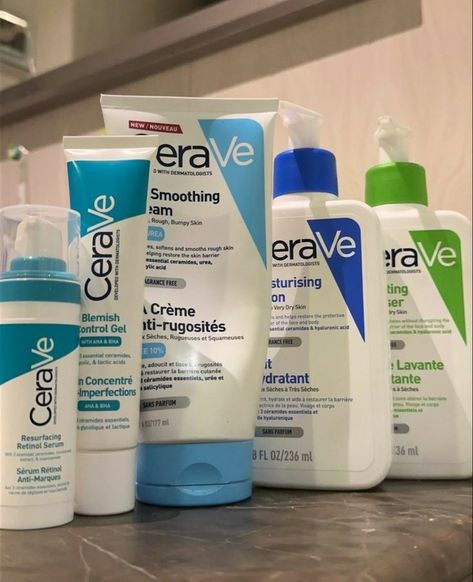 All Cerave Products, Cerave Aestethic, Cera Ve Aesthetic, Cerave Skincare Routine, Skincare Cerave, Cerave Products, Lotion Skin Care, Cerave Moisturizing Lotion, Skin Packaging