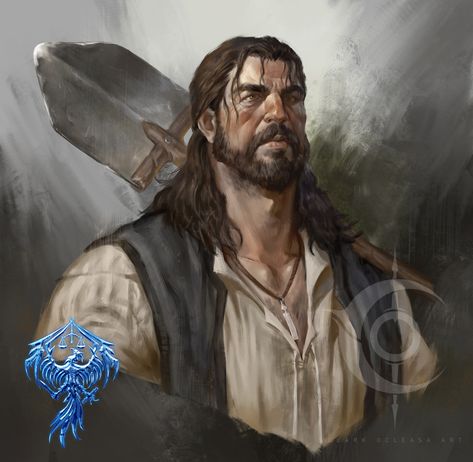 ArtStation - Darkeport Portraits Fantasy Farmer Art, Dnd Villager Npc, Farmer Character Art, Villager Character Design, Peasant Fantasy Art, Farmer Artwork, Fantasy Farmer, Dnd Peasant, Village Rpg