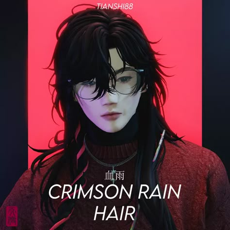 Long Hair And Glasses, Sims Maxis Match, Hair And Glasses, Mods Sims 4, Sims 4 Hair Male, Sims 4 Male Clothes, Mod Hair, Sims 4 Cas Mods, Sims Packs