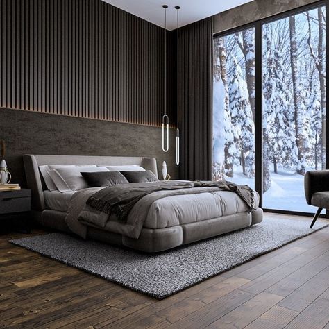 Wallpaper Design For Bedroom, Black Bedroom Design, Bedroom Interior Design Luxury, Modern Luxury Bedroom, Hotel Room Design, Luxury Bedroom Design, Sliding Glass Doors, Luxury Bedroom Master, Bedroom Decor Design