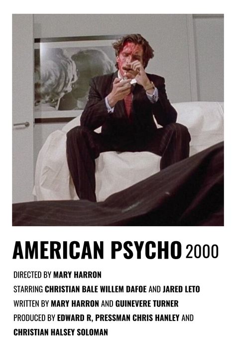 Rare Americans Poster, American Physco Minimalist Poster, American Physco Black And White, Movie Posters American Physco, American Pschyo Movie, American Physco Movie Poster, Black And White Movie Posters Art Prints, American Physco Wallpaper Iphone, Christian Bale Poster