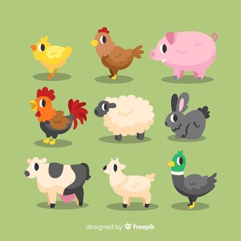 Animal Farm Book, Animal Illustration Kids, Farm Vector, Farm Design, Animal Graphic, Animal Stickers, Farm Yard, Farm Animal, Children's Book Illustration