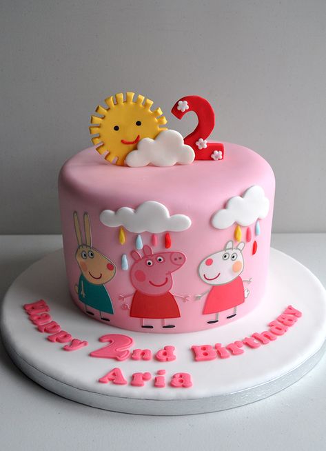 Pepa Pig Cake Girls, Birthday Bbq Food, Pepa Pig Birthday Cake, Pepper Pig Cake, Peppa Pig Theme Cake, Tortas Peppa Pig, Birthday Cakes Girls Kids, Bolo Da Peppa Pig, Peppa Pig Birthday Party Decorations