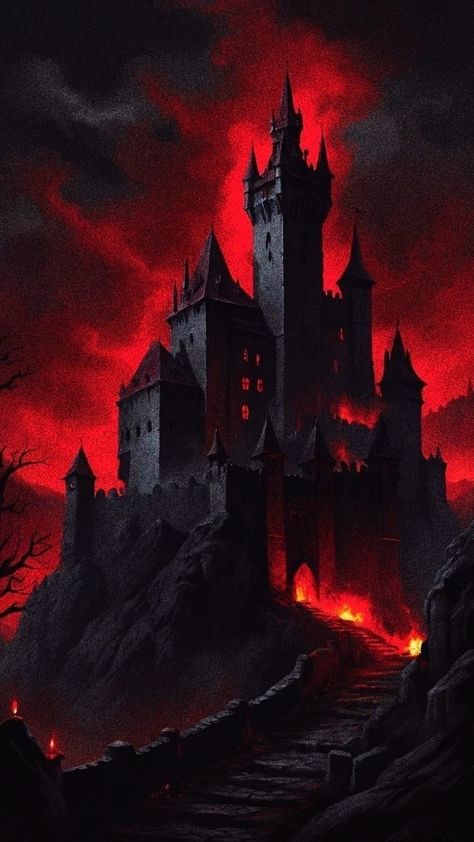 Dark Fantasy Castle Art, Gothic Castle Fantasy Art, Dark Gothic Fantasy Art, Dark Fantasy Illustration, Gothic Fantasy Art Landscape, Dark Fantasy Castle, Dark Fantasy Landscape, Dark Fantasy Wallpaper, Dark Castles