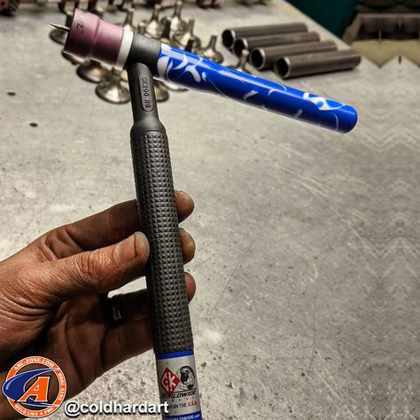 According to @coldhardart, this is his #2 pencil. It's a high quality @ckworldwide torch paired with our Monster™ 12 cup and "a tail section from @shayspec in blue/white, duh" Head to the LINK IN BIO to setup your perfect TIG torch package today!! #tigwelding #welding #dailygrind #blue #white #tools #arczone #shayspec #ckworldwide #standardintigwelding #weldlikeapro #beenthereweldedthat #ilovewelding #weldingisntcancelled Custom Welding Helmets, Metalwork Projects, Tig Torch, Welding Torch, Arc Welding, Welding Tools, Welding Equipment, Tig Welding, Brazing